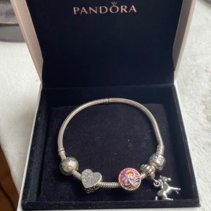 Pandora Sterling silver bracelet with charms